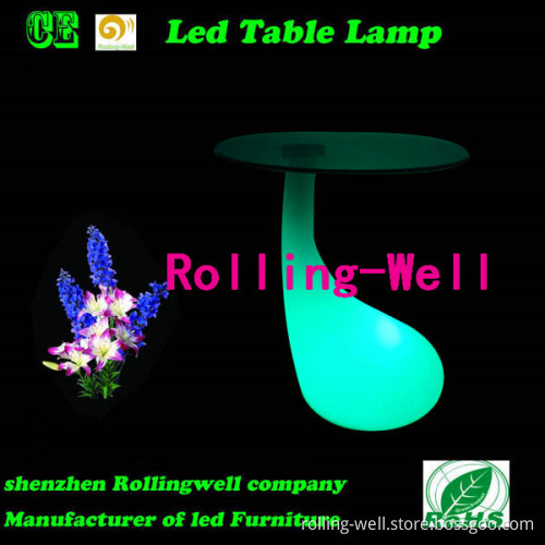 Plastic LED Lighting Table with Glass Table Top